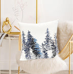 Decorative Throw Pillow Covers Set of 2 Cedar Forest Pillow Covers 16x16 inch Super Soft Short Plush Square Throw Pillows,Farmhouse Outdoor Pillow Covers for Couch Sofa Bed Living Room