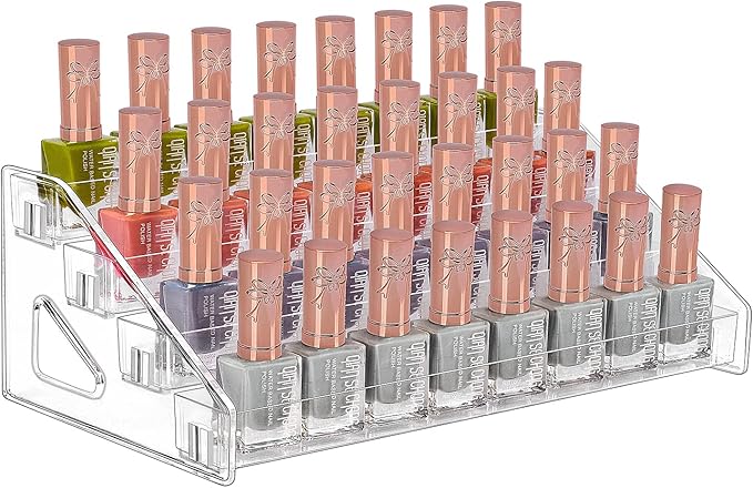 JessLab Sunglass Organizer, 4-Tier Clear Acrylic Acrylic Display Rack Nail Polish Organizer Eyeglasses Storage Essential Oil Holder Cosmetic Display Case Sunglasses Eyewear Shelf Tray