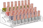 JessLab Sunglass Organizer, 4-Tier Clear Acrylic Acrylic Display Rack Nail Polish Organizer Eyeglasses Storage Essential Oil Holder Cosmetic Display Case Sunglasses Eyewear Shelf Tray