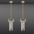 Modern Brass Island Pendant Lights 2 Pack,12'' Glass Light Pendant,Gold Kitchen Island Pendant Light Fixtures,Farmhouses Pendant Light, for Kitchen,Dining Room,Bathroom,Bulbs Included