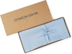 D'Moksha Homes Linen Table Runner 14 x 48 Inch - 100% Pure Linen Powder Blue Table Runner - Machine Washable Farmhouse Table Runner for Hanukkah, Holiday Decor
