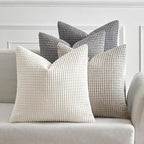 MIULEE Timeless Neutral Pillow Covers 22x22 Inch Set of 4 Mid Century Modern Grey Throw Pillows Rustic Corduroy Couch Pillowcases Nordic Home Decor for Sofa Cushion Living Room Bed
