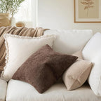MIULEE Pack of 2 Decorative Throw Pillow Covers Soft Chenille Lumbar Accent Throw Pillows Solid Textured Cushion Covers for Couch Sofa Bedroom Living Room 20x12 Inch, Chocolate