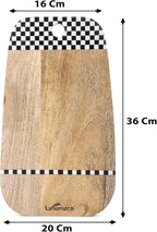 Mango Wood Oval Cutting Board Chopping Board, Cheese Board, and Charcuterie - Decorative Wooden Serving Board for Kitchen and Dining Room (Checkered Oval, 14x8 Inches)