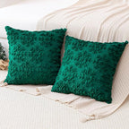 OTOSTAR Set of 2 Xmas Soft Plush Short Wool Velvet Decorative Throw Pillow Covers Square Luxury Style Cushion Case Pillow Shell for Sofa Bedroom Snowflake Green, 28x28 Inch
