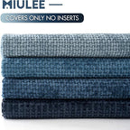 MIULEE Pack of 4 Couch Throw Pillow Covers 26x26 Inch Neutral Blue Soft Decorative Chenille Pillow Covers Farmhouse Accent Cushion Covers for Boho Western Home Decor Sofa Bedroom Living Room