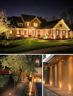 SUNVIE 12W Low Voltage Landscape Lighting Anti-Glare LED Well Lights(Grated Top) 12V-24V Waterproof Outdoor In-Ground Lights 3000K Landscape Lighting for Garden Yard Pathway 6 Pack with Connectors