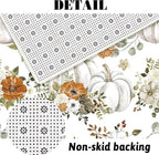 MEHOFOND 4pcs Pumpkin Shower Set for Bathroom - Fall/Thanksgiving Day - Shower Curtain, Rug, Toilet Lid Cover, U Shape Mat - Washable - 72"x72"