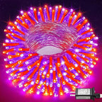 66FT 200 LED Outdoor String Lights, Orange & Purple Halloween Lights Waterproof with 8 Modes, Connectable Clear Wire Twinkle Light for Indoor Bedroom Tree Patio Garden Party Decorations