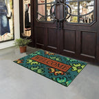 CHICHIC Door Mat Welcome Mat 18x 30 Inch Front Door Mat Outdoors for Home Entrance Outside Entry Way Doormat, Heavy Duty Non Slip Rubber Back Low Profile, Flower Welcome