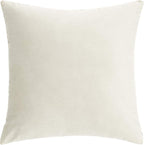 Beige Cream Velvet Throw Pillow Covers Decorative Cozy Cushion Cases Soft Solid Square Home Decor for Couch Car Sofa Bedroom Office 18x18 Inch Set of 2
