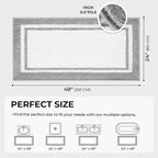 GRANNY SAYS Microfiber Bathroom Rugs Non Slip Washable, Water Absorbent Bathroom Mats for Tub Non Slip, Soft Bath Mats for Bath Floor & Shower, Long Bath Rug, 24" x 48", Grey Rug