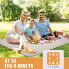 Picnic Blankets Waterproof Extra Large - Outdoor Blanket Sand Free Foldable with Carry Strap for Beach, Camping, Park Grass, Hiking, Travel, Concerts, Indoor (Sand Yellow)