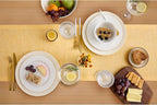 Solino Home Linen Table Runner 108 Inches Long - Athena, 100% Pure Linen Chambray Mustard Yellow Table Runner 14 x 108 Inch for Dining