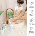 ZCCZ Bathroom Accessory Set, 4 Pcs Marble Look Bathroom Vanity Countertop Bathroom Décor Sets Accessories with Soap Dispenser, Toothbrush Holder Set, Tumbler, Soap Dish