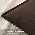 MIULEE Decorative Linen Euro Sham Pillow Covers 24x24 Dark Brown Boho Farmhouse Neutral Winter Couch Throw Pillows for Bed Pack of 2 Accent Modern Pillowcase Sofa Livingroom Home Decor