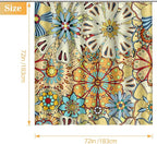 Aimego Boho Floral Shower Curtains - Bohemian Mandala Gypsy Colorful Flowers Bath Shower Curtain Set with 12 Hooks for Adults Bathroom Decor Accessories, 72"x72"