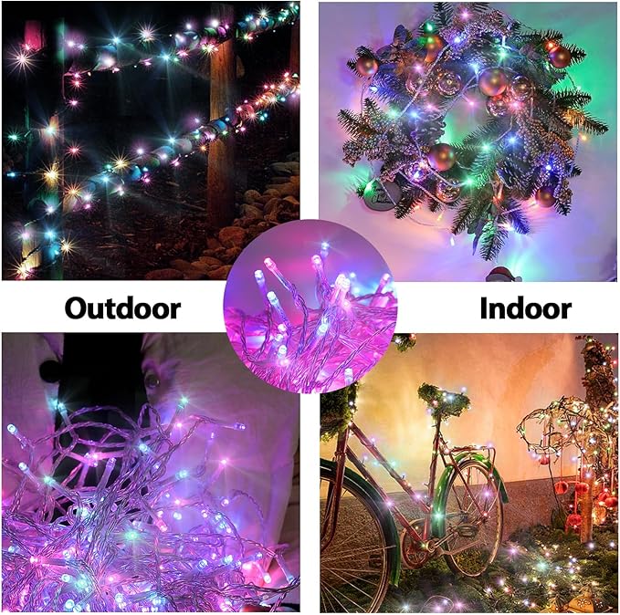 ILLUMINEW 300 Led Multi Color Outdoor String Lights Waterproof Easter Decorations, 108 Ft 8 Modes Twinkle Plug in Fairy Lights for Bedroom Yard Wedding Room Decor