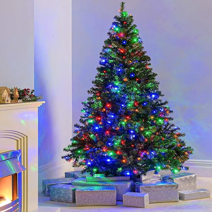 250 LED Christmas Lights Indoor Outdoor 82ft Christmas String Lights Indoor 8 Modes Clear Wire, Plug in Twinkle Fairy Lights for Bedroom Tree Christmas Decorations, Multicolor