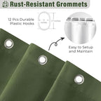 Seasonwood Sage Green Shower Curtain for Bathroom Cute Ruffle Shower Curtain 72 X 72 Inches Farmhouse Shower Curtains with Buttons & Green Ruffles