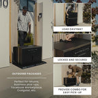 DAVYMAT ~ Transforming Doormat Package Locker/Anti-Theft Lockable Outdoor Parcel Safe/Secure Collapsible Porch Storage/Large 26x18x15" Capacity