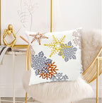 Decorative Throw Pillow Covers Set of 2 Snowflake Pillow Covers 18x18 inch Super Soft Short Plush Square Throw Pillows,Farmhouse Outdoor Pillow Covers for Couch Sofa Bedroom Living Room
