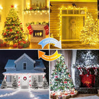 75.8 FT 200 LED Color Changing Christmas String Lights with Remote & Timer & Memory Function, 9 Lighting Modes Waterproof Fairy Lights for Xmas Tree Yard Holiday Party Garden (Warm White & Cool White)