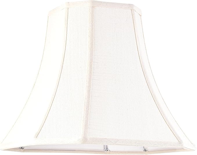 Cream Square Cut Corner Bell Lamp Shade Set of 2 Medium Lampshade 6.5``Top×13``Bottom×10.6``Hight(Spider) Vintage Lamp Shade for Table & Floor Lamp - Lampshade Replacement