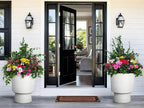 16.75"H Urn-Style Tall Planters, 2-Pack Modern Large Flower Pots for Outdoor Indoor, 2-in-1 Design Plant Containers for Garden Patio Yard Balcony Porch or Home Decor, White Terrazzo, UV-Protect