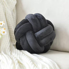 Knot Pillow Ball, Soft Decorative Throw Pillows Cushion, 11 Inch Round Plush Knotted Pillows Black Pillow, Modern Home Throw Knot Decorative Cushion for Bedroom, Sofa, Couch