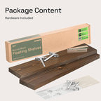 BAOBAB WORKSHOP Wood Floating Shelves for Wall 30 Inches Long, Solid Wooden Bathroom Shelf Large, Heavy Duty Wall Shelf 30 Inch Kitchen Bedroom Rustic Farmhouse, Walnut Shelves, 30W × 6.7D, Set of 2