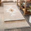 Boho Non Slip Shaggy Soft Absorbent Long Bathroom Runner Carpet for Shower Entryway, Beige 24x47