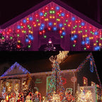 32.8ft 400 LED Icicle String Lights, 8 Modes Waterproof Icicle Christmas Lights Outdoor with Memory Function, Curtain Fairy Lights Hanging Decor for Home, Party, Christmas & Halloween (Multicolor)