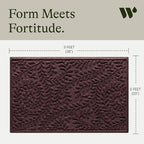WaterHog Indoor/Outdoor Door Mat, 2' x 3', Made in USA, Durable & Skid-Resistant Front Door Rug, Decorative, Water-Trapping & Heavy-Duty Entryway Floor Mat for Your Home, Boxwood Collection, Bordeaux