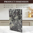 Koville Natural Marble Cutting Board for Kitchen Counter, 12" x 8" x 0.4" Real Stone Slab Marble Cheese Board for Home Decor, Granite Pastry Boards Granite Cutting Boards Candle Plate - Black Fantasy