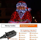 2 Pack Red and White Christmas Lights Indoor Outdoor, Super Bright 66FT 200 LED String Lights Waterproof, Twinkle Xmas Lights with Timer for Christmas Tree Decorations Bedroom Party Garden Patio Decor