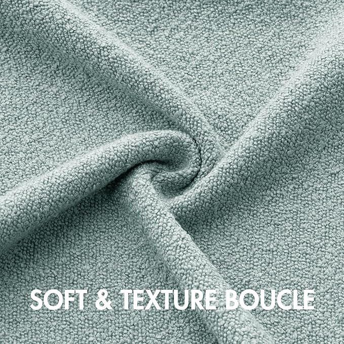 MIULEE 18x18 Inch Decorative Pillow Covers for Couch Bed Set of 2 Textured Boucle Neutral Winter Throw Pillows Aqua Blue Accent Solid Cushion Pillowcases Sofa Livingroom Home Decor