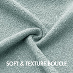 MIULEE 20x20 Inch Decorative Pillow Covers for Couch Bed Set of 2 Textured Boucle Neutral Winter Throw Pillows Aqua Blue Accent Solid Cushion Pillowcases Sofa Livingroom Home Decor