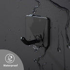 DELITON 6 Pack Towel Hooks for Hanging, Adhesive Hooks Stick on Wall for Bathroom Kitchen Heavy Duty Stainless Steel, Black