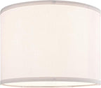 PAPAYA Set of 2 Cream White Lamp Shades Large Durm Lampshades 16" Top x 16" Bottom x 12" High (Spider）Modern Lampshade for Table and Bedside Lamp