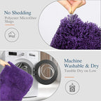 Walensee Large Bathroom Rug (24 x 40, Dark Purple) Extra Soft and Absorbent Shaggy Bath Mat Machine Washable Microfiber Non Slip Luxury Floor Mat