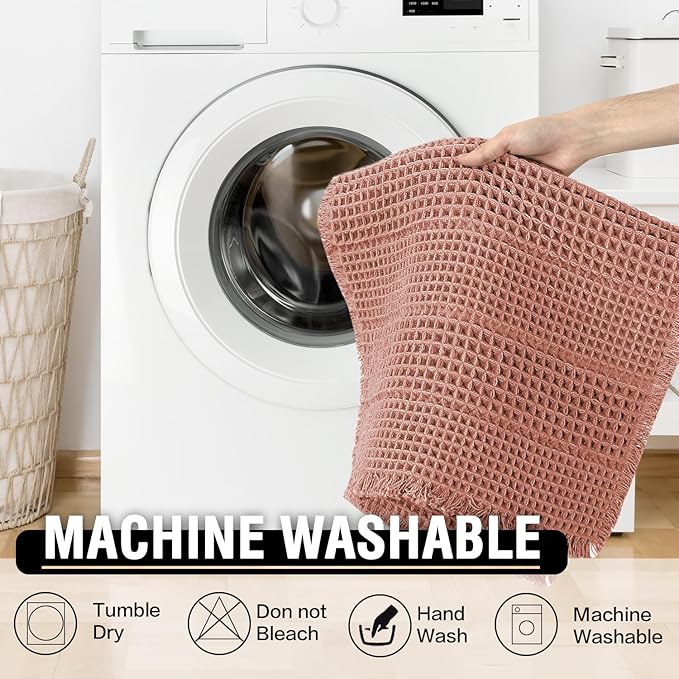 H.VERSAILTEX Upgraded Waffle Bath Mat Super Absorbent Bathroom Mats Non Slip Bath Rugs for Bathroom Floor Machine Washable Dry Fast Bathroom Rugs for Beside Tub, 20" x 32", Soft Pink