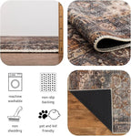 Keen Home Design 5x7 Rug - Machine Washable Area Rug with Non-Slip Backing, Ideal for Living Room, Dining Room, Bedroom - Vintage, Easy Clean, Durable, Low Pile Rug - (5' x 7')
