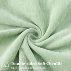 decorUhome Couch Throw Pillow Covers 22x22 Set of 2, Decorative Soft Euro Neutral Chenille Pillow Covers with Elegant Design for Sofa Bed Living Room Home Decor, Sage Green