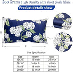 Decorative Throw Pillow Covers Set of 2 Blue Hydrangea Pillow Covers 12x20 inch Super Soft Short Plush Square Floral Throw Pillows,Farmhouse Outdoor Pillow Covers for Couch Living Room