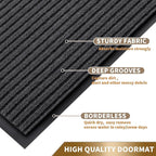 Yimobra Front Door Mat Outdoor Indoor Entrance, 100% Waterproof All-Season All Weather Doormat, Welcome Matt Outside Entry, Non Slip, Low Profile, Heavy Duty Patio Porch Floor Mats,47 x 32,Grey