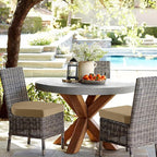 idee-home Outdoor Chair Cushions Set of 2, Thick 19" x 19" x 3" Outdoor Seat Cushions Patio Furniture Waterproof with Ties, Dining Pads