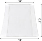 GO&SO 1 Pack White Linen Lamp Shade Square Cut Corners, 10"Top × 13" Bottom × 10.5" High(Spider),Lamp Shades for Table & Floor Lamps Medium for Bedroom Decor, Handcrafted, Easy Assembly