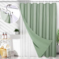 3 in 1 Waterproof Waffle Weave Shower Curtain and Clear Liner Set with 12 Stainless Steel Hooks Double Sided for Bathroom 72 Inches Heavy Duty Polyester Fabric Shower Curtains 72x72
