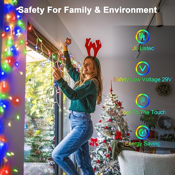 66FT 670 LED Christmas Lights 148 Ice Drops, 12 Modes and Timer Memory Dimmable, Outdoor Waterproof Hanging String Light for Xmas Holiday Wedding Garden Fence House Tree Outside Decor (Multicolor)